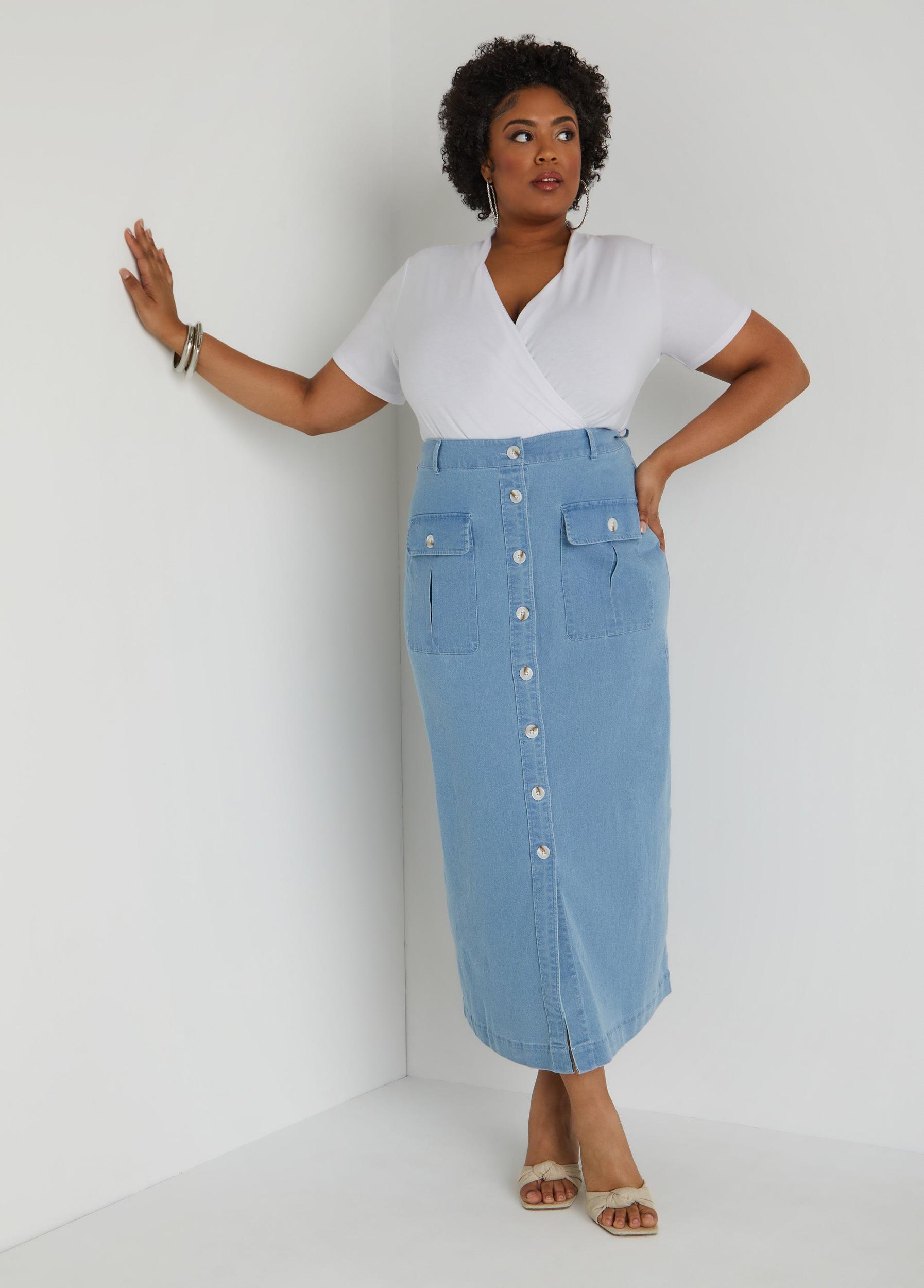 Cargo Denim Maxi Skirt Product Image