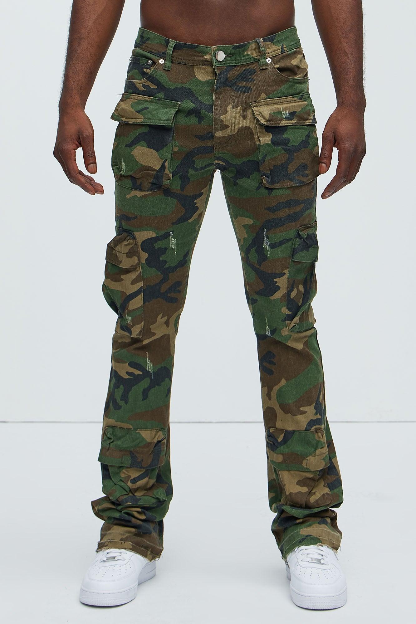 Pick Me Up Cargo Skinny Flare Pants - Camouflage Product Image
