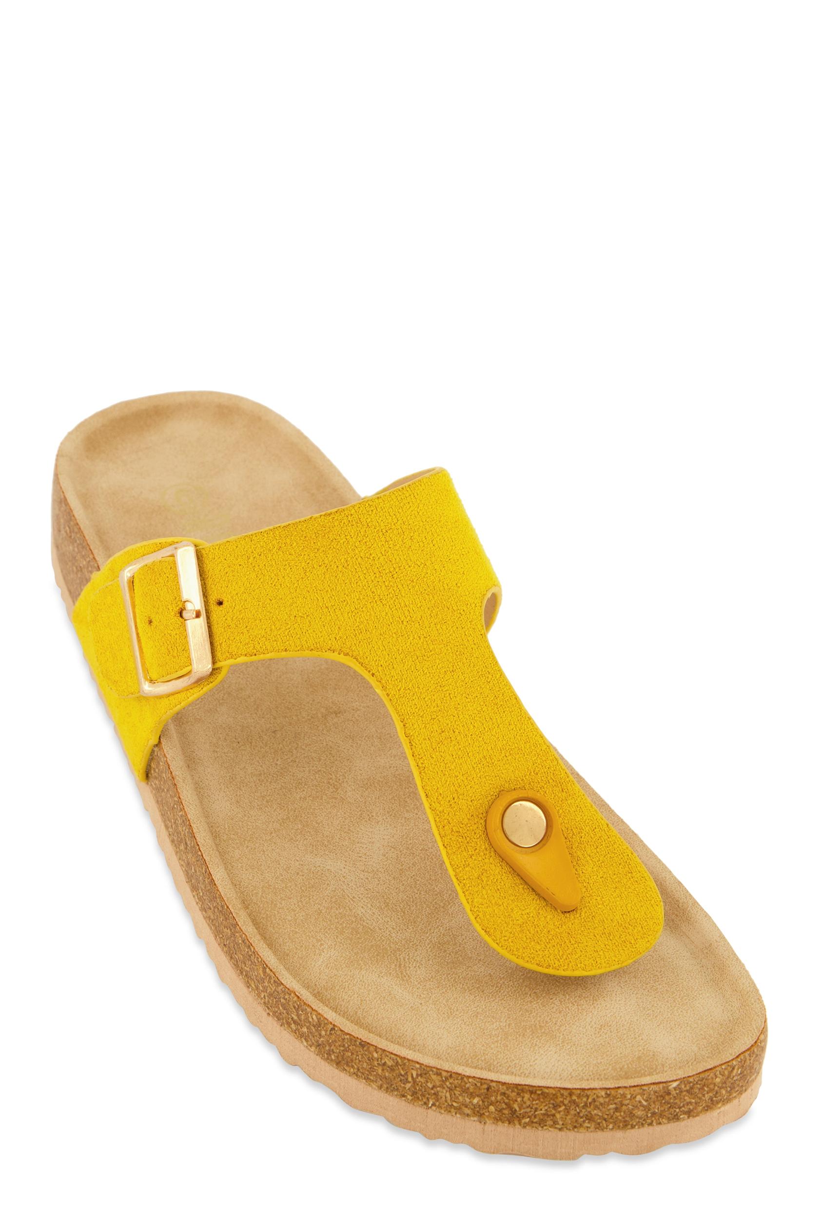 Womens Buckle Detail Thong Footbed Sandals Product Image