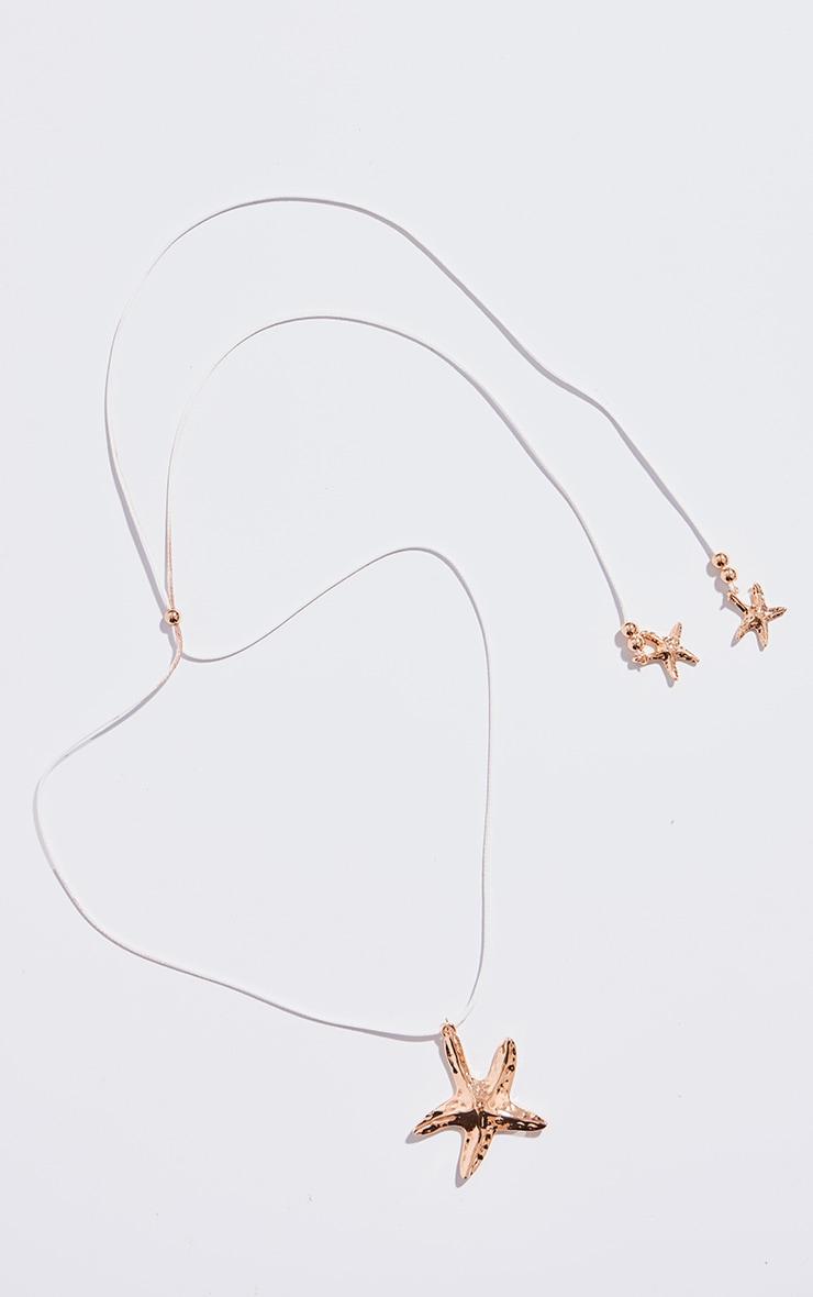 White Starfish Layered Pulley Rope Necklace Product Image