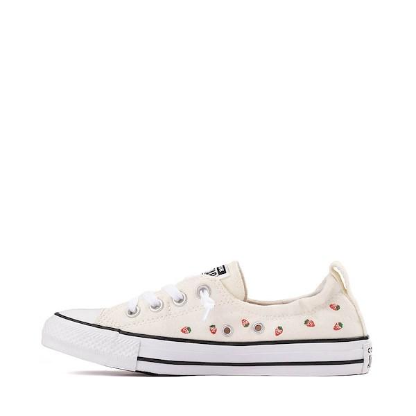 Womens Converse Chuck Taylor All Star Shoreline Slip Embroided Strawberries Sneaker - Egret / Soft Red / Green Product Image