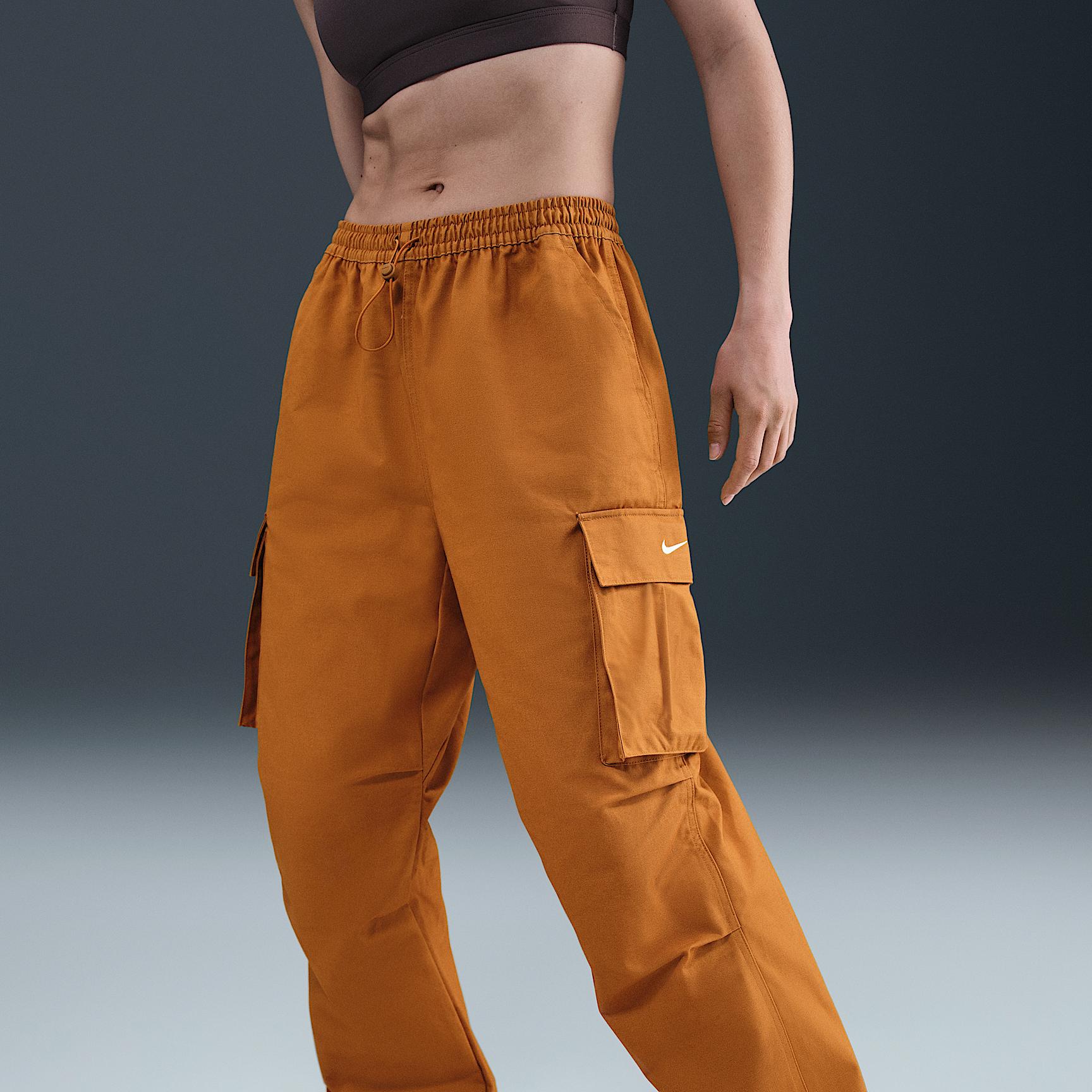 Womens Nike Sportswear Mid-Rise Oversized Woven Cargo Pants | HV1966-754 Product Image