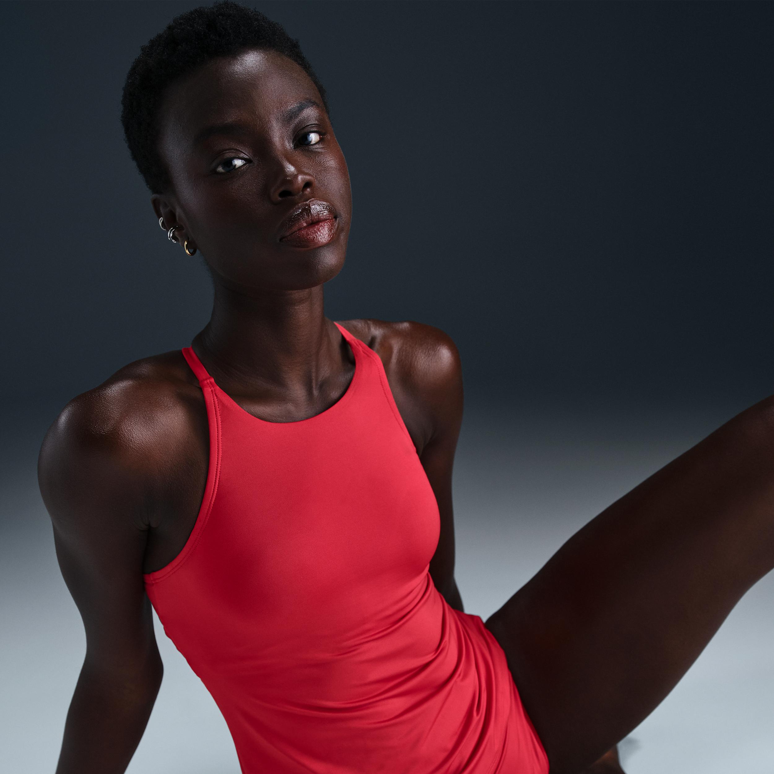 Nike Womens Swim Essential Lace-Up High-Neck Tank Topini | NESSE281-001 Product Image