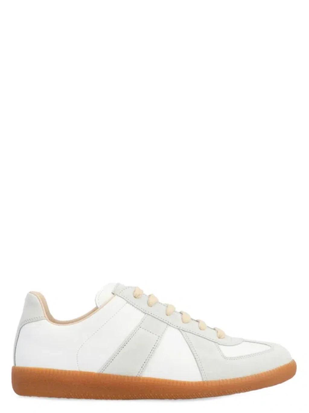MAISON MARGIELA Replica Leather And Suede Sneakers In White Product Image