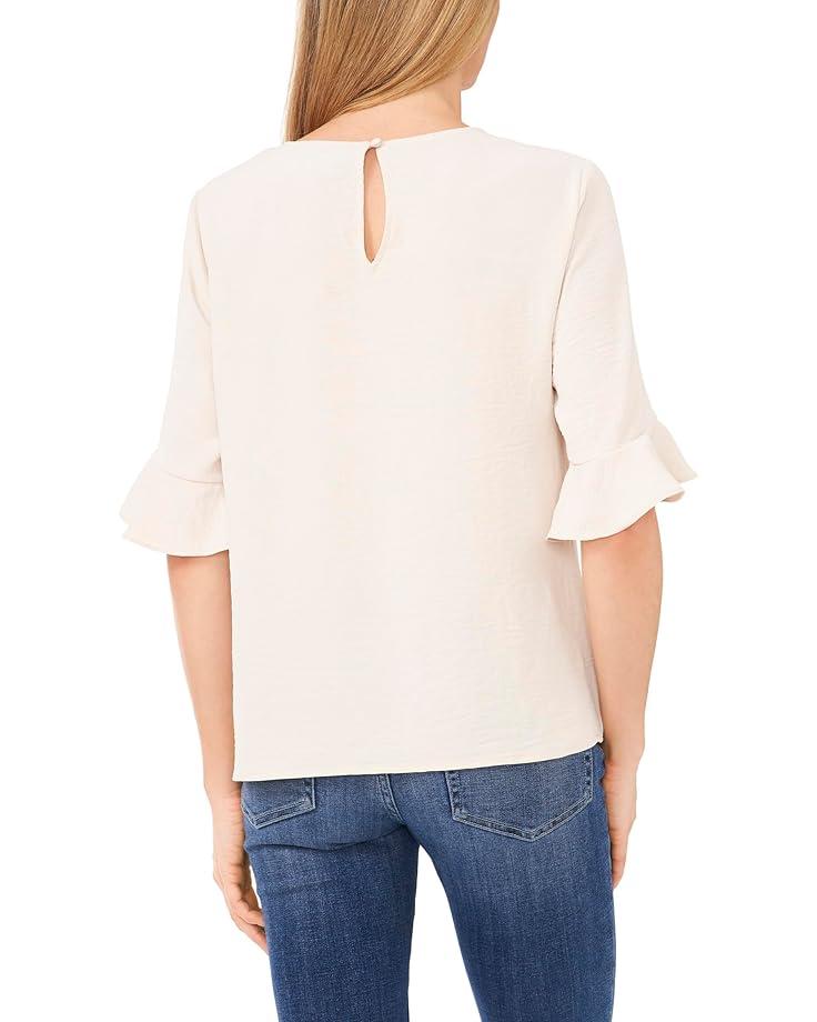 Sleeveless Crew Neck Blouse with Center Embroidery Product Image
