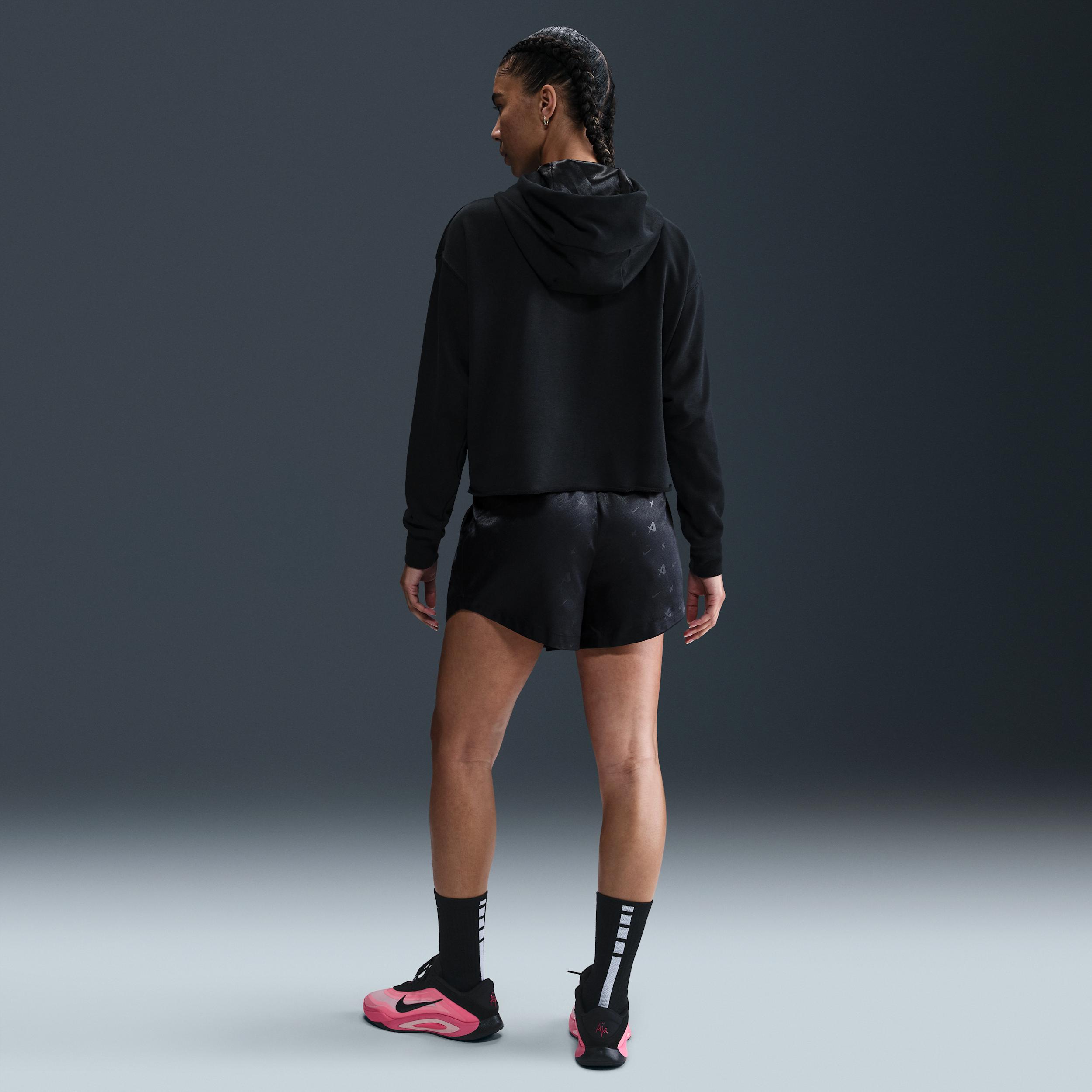 Nike Womens Aja Wilson Oversized Cropped Basketball Hoodie | HM7707-011 Product Image