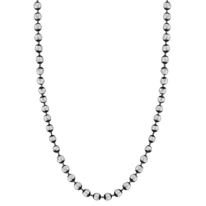 Milanesi And Co Mens Sterling Silver Oxidized Ball Chain Necklace, 22 Product Image