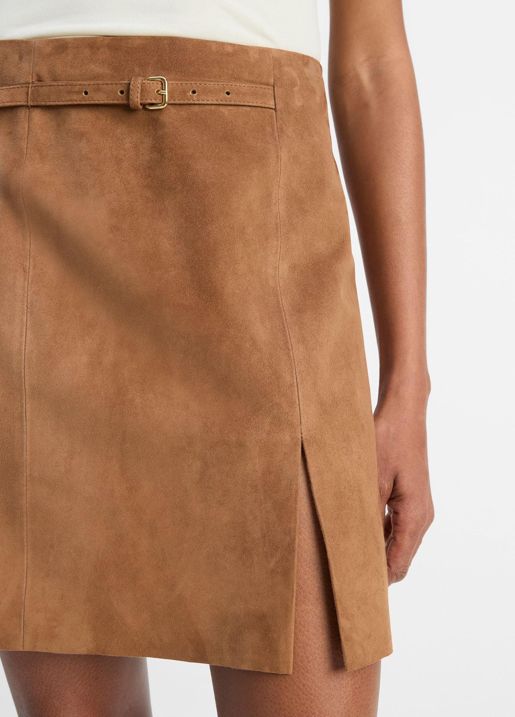 Belted Suede Skirt Product Image