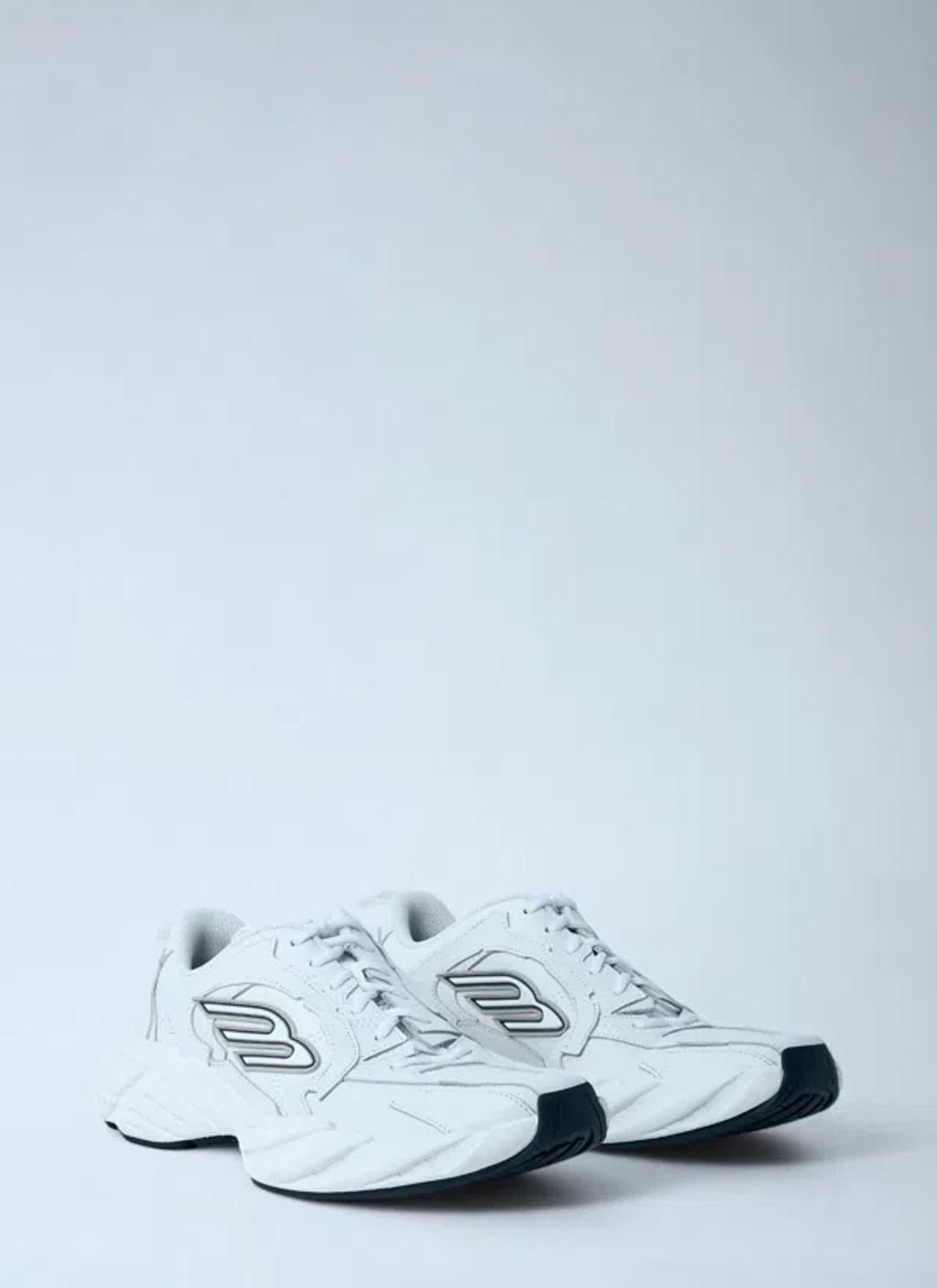 BALENCIAGA Men White Cowskin And Polyester Monday Shoe Sneakers Product Image