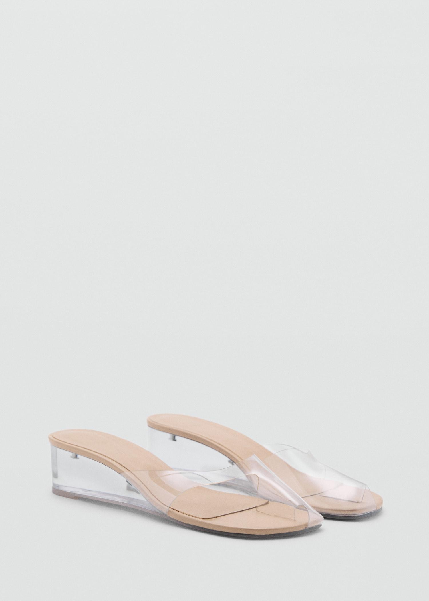 Transparent vinyl wedge sandals - Women | MANGO USA Product Image