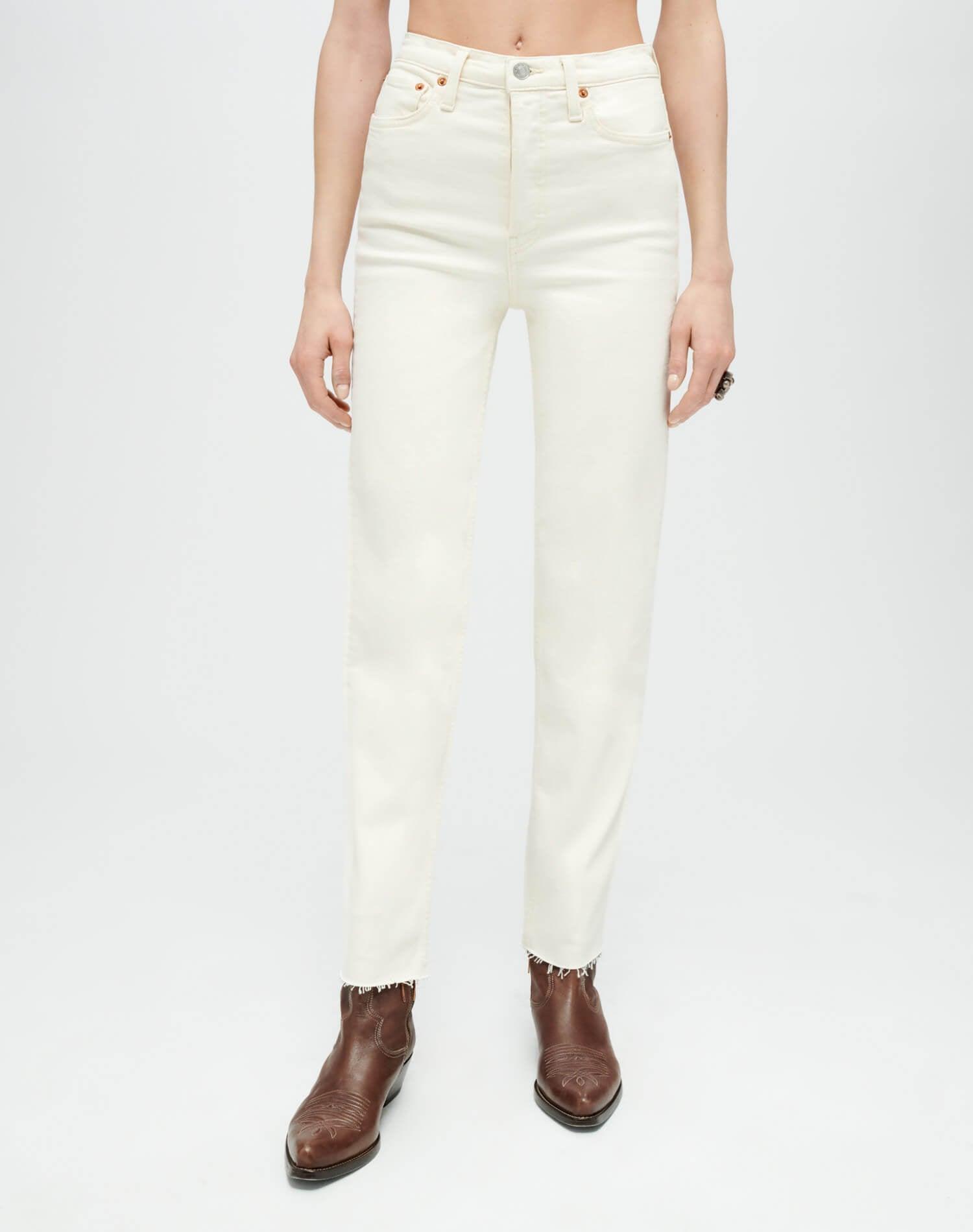 Comfort Stretch High Rise Stove Pipe - Vintage White Product Image