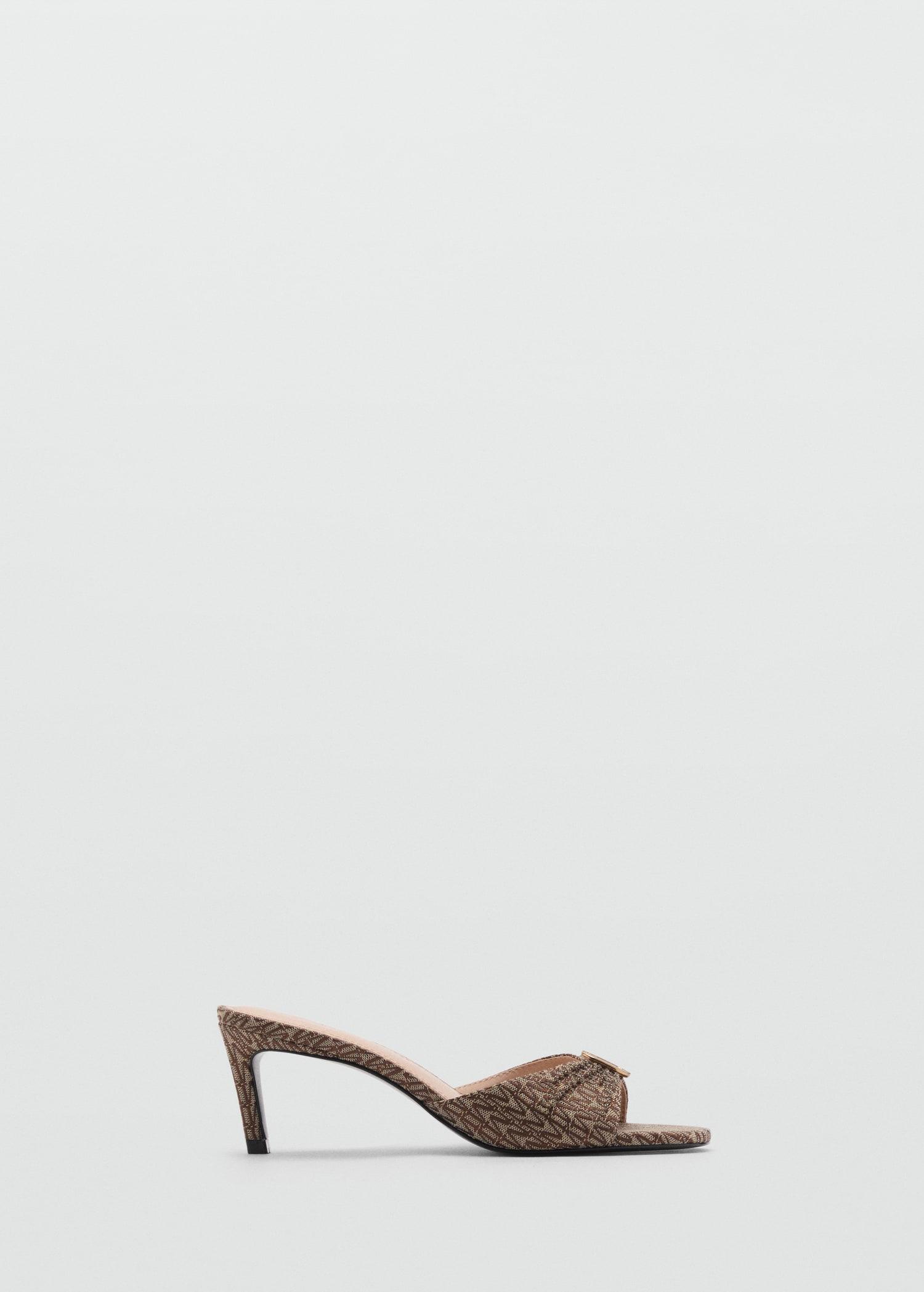 Heeled sandals with metallic detail - Women | MANGO USA Product Image