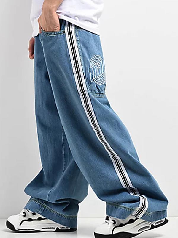 Men's Side Stripe Loose Jeans Product Image