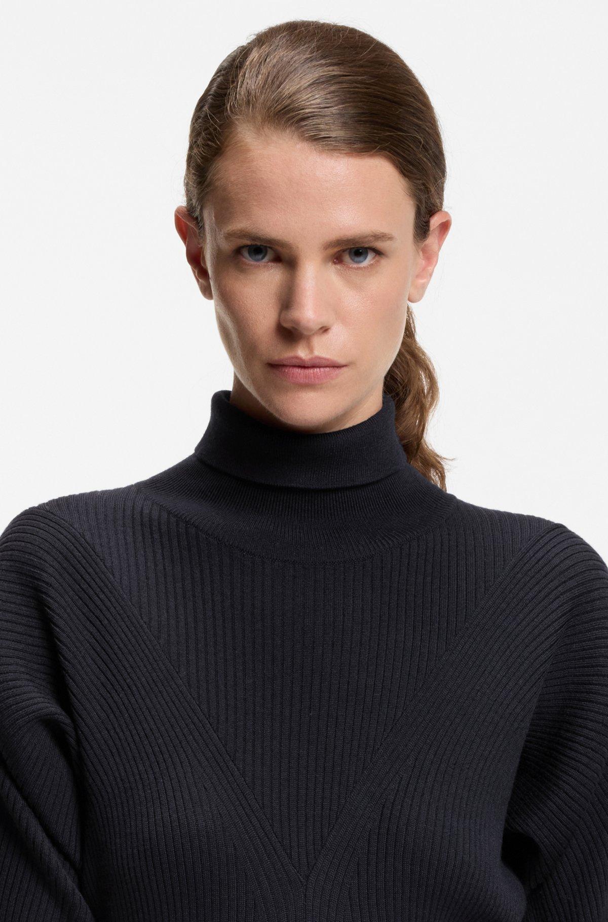 Rollneck sweater dress in virgin wool Product Image