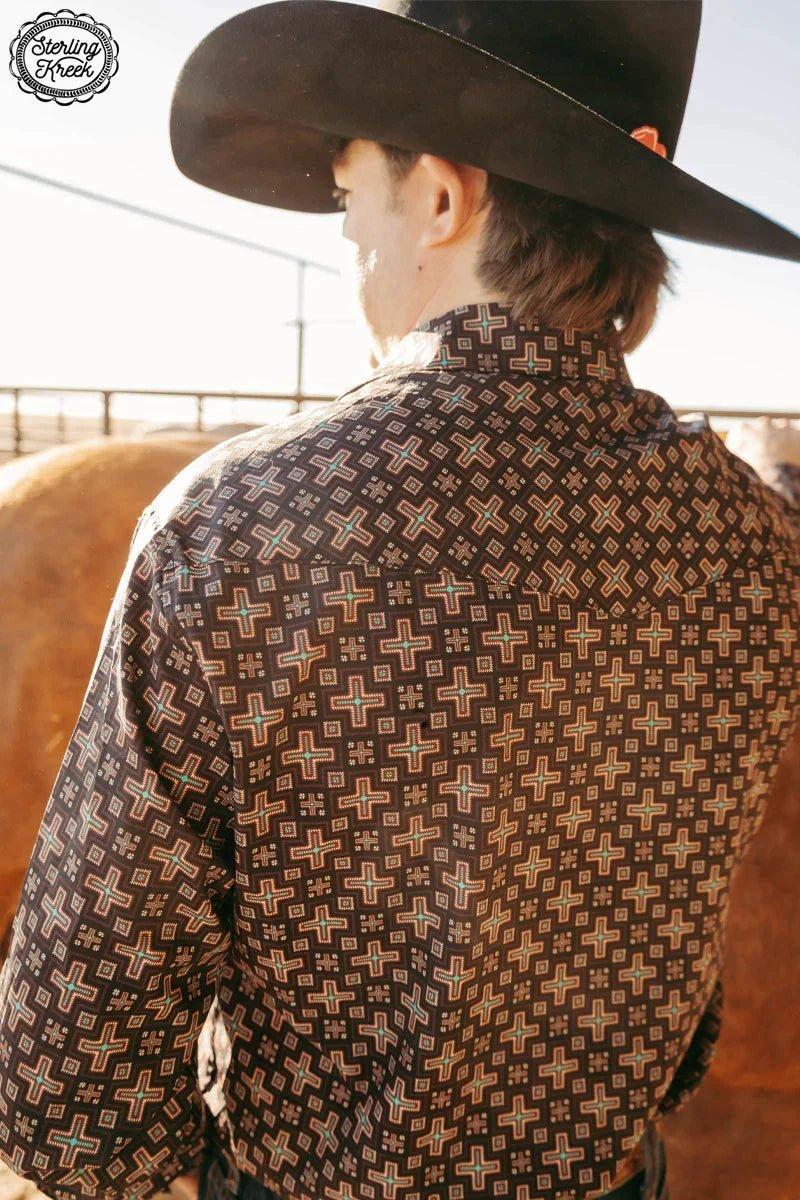 Mens PLUS Red Cloud Button Up Product Image