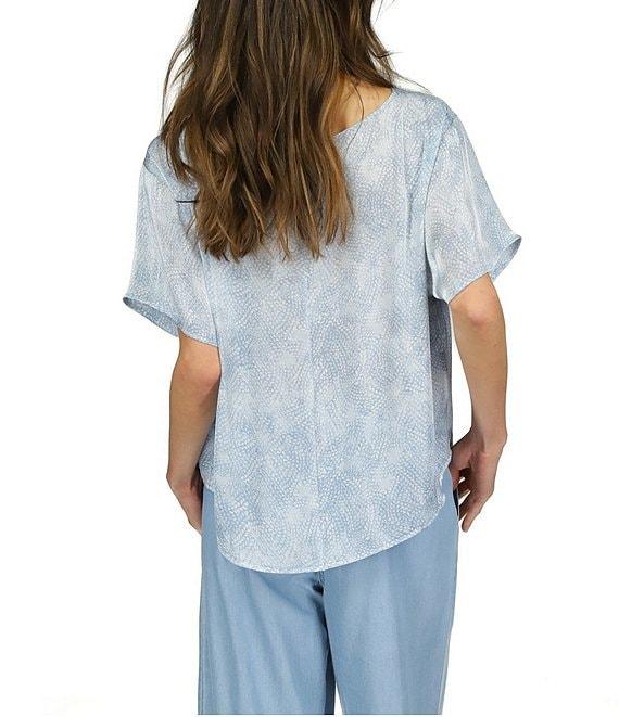 Michael Kors Printed Boat Neck Short Sleeve Top Product Image