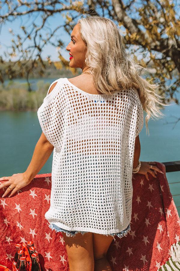 Living For Lake Life Knit Top In White Product Image