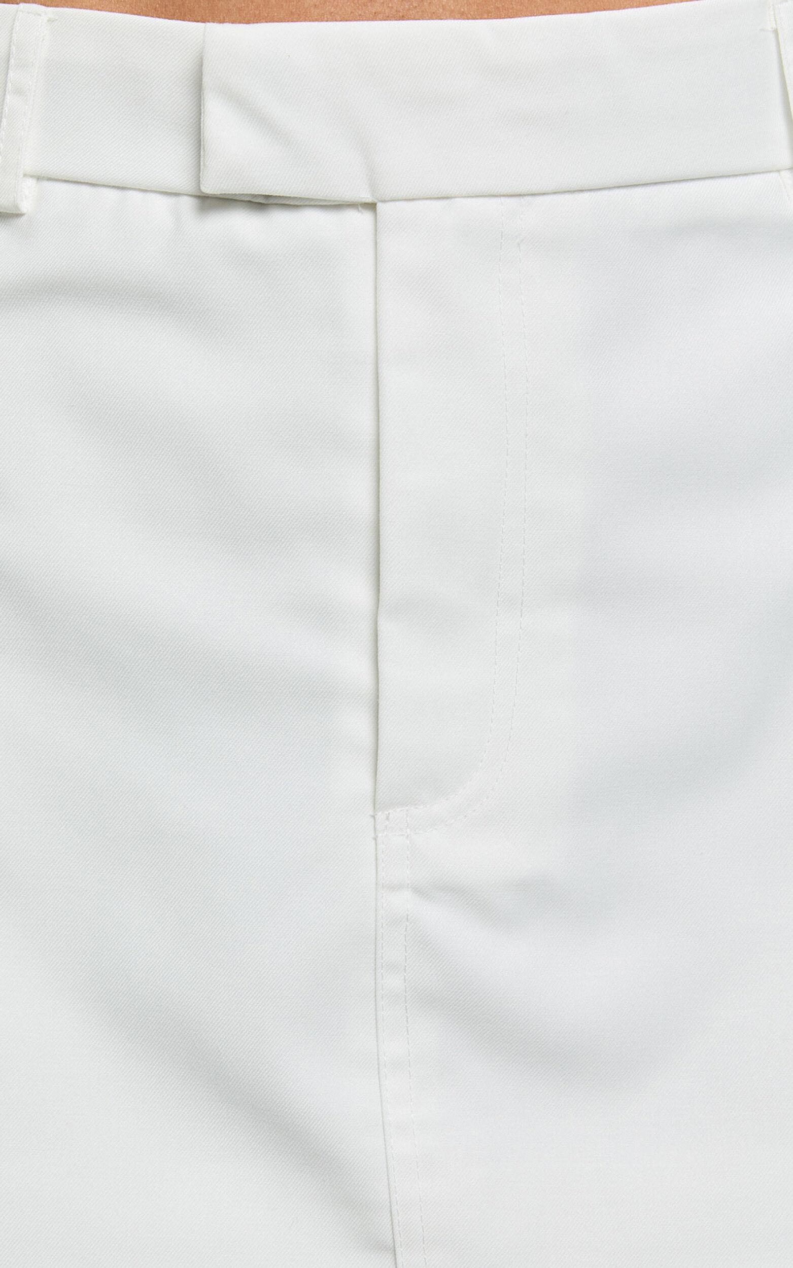 Desi Mini Skirt - Tailored Mid Waisted Skirt in Warm White Product Image