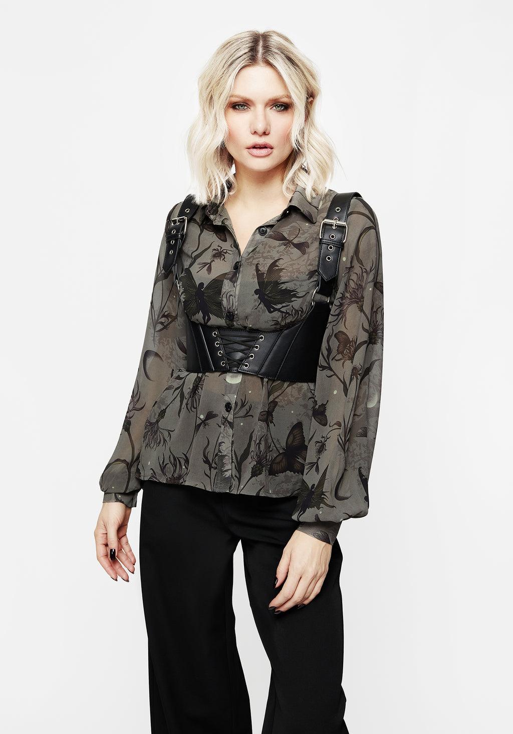 Gloriana Floral Print Chiffon Shirt Product Image
