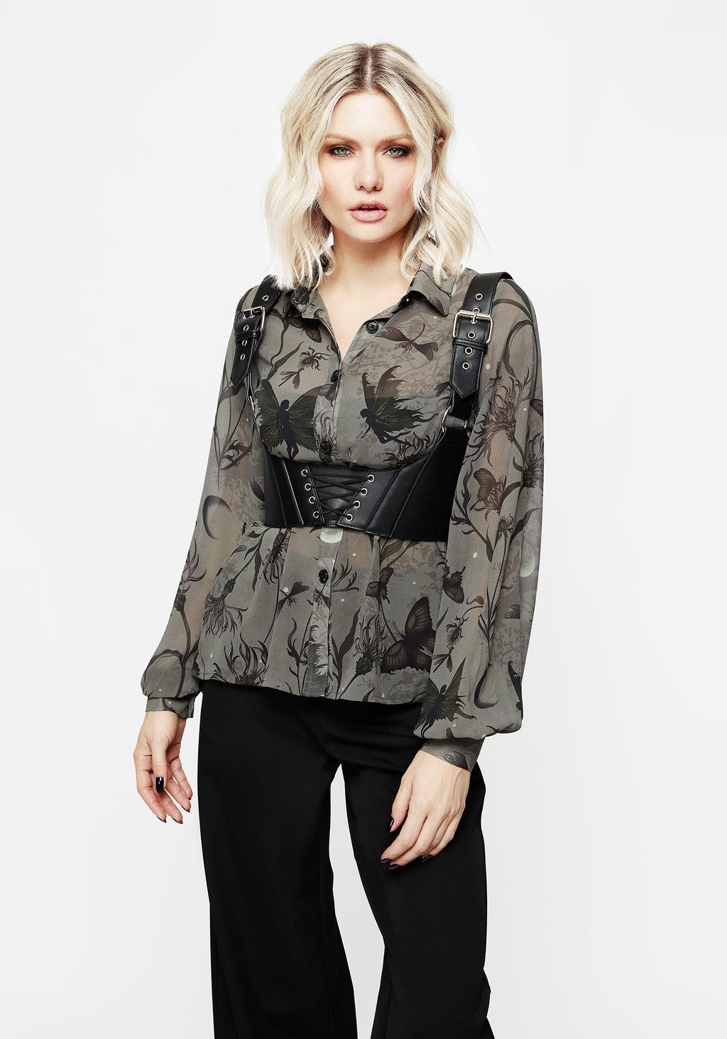 Gloriana Floral Print Chiffon Shirt Product Image