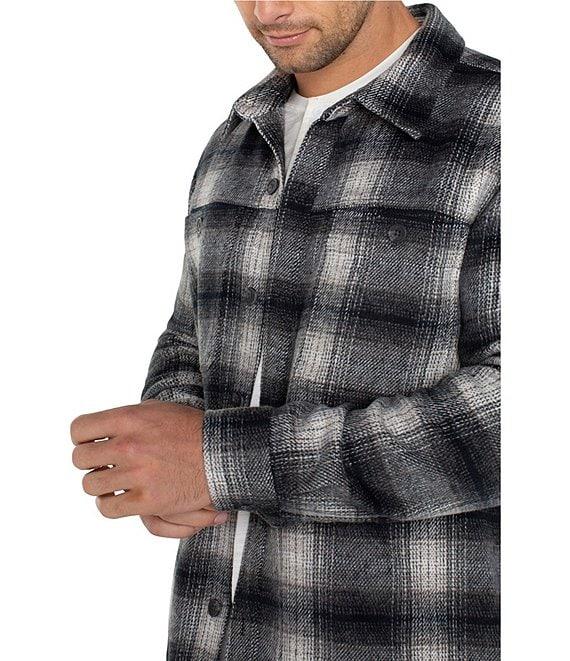 Liverpool Los Angeles Long Sleeve Plaid Wool Blend Shacket Product Image