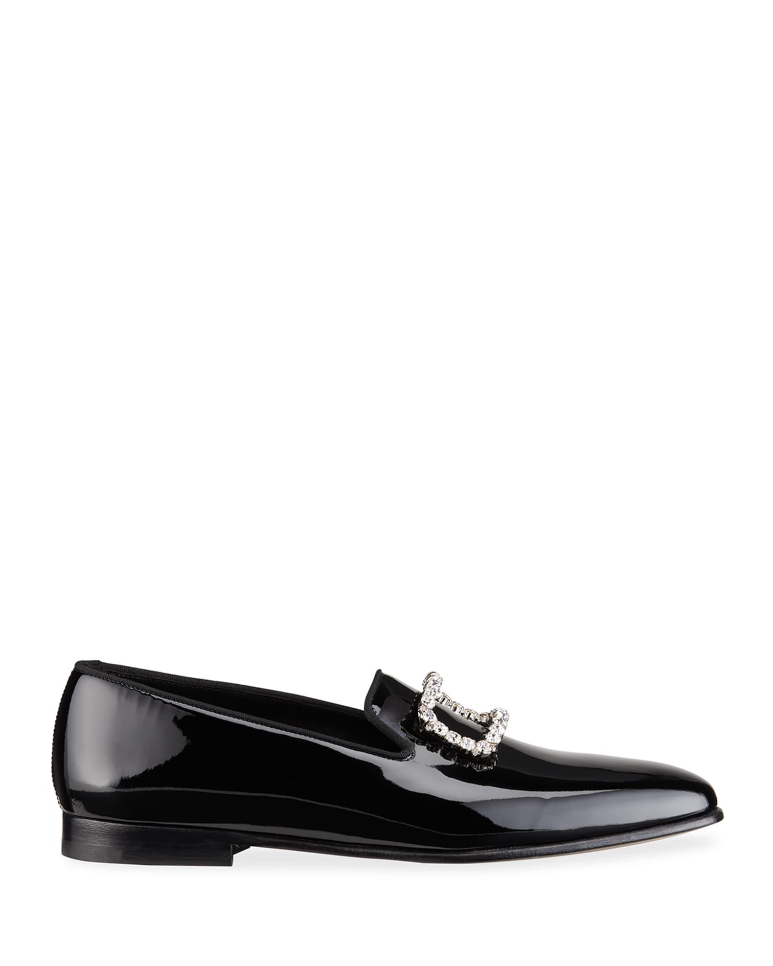 Men's Beau Brummell Mariocc Patent Crystal Buckle Slippers Product Image