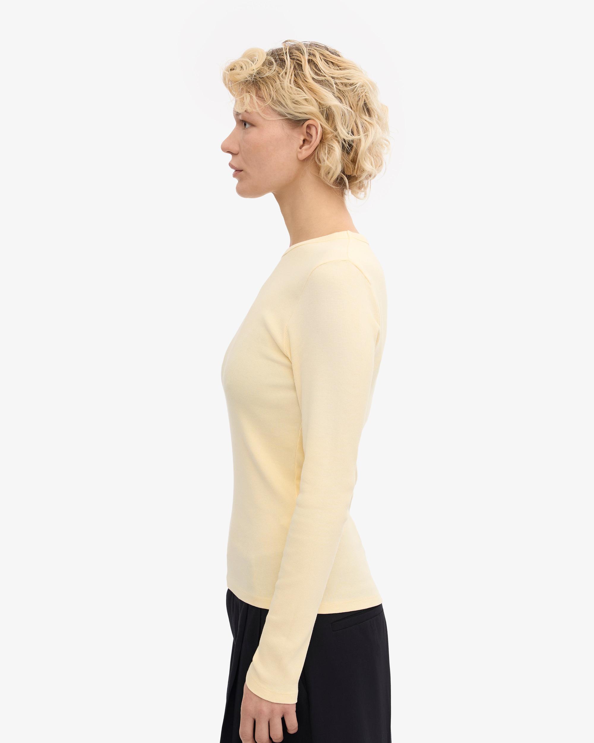 Women Organic Rib LS T-Shirt - Soft Yellow Product Image