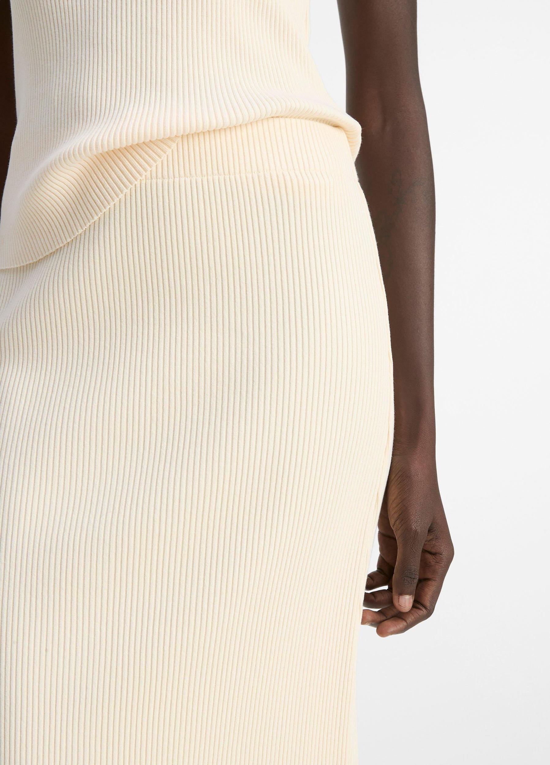 Ribbed Cotton-Blend Midi Skirt Product Image