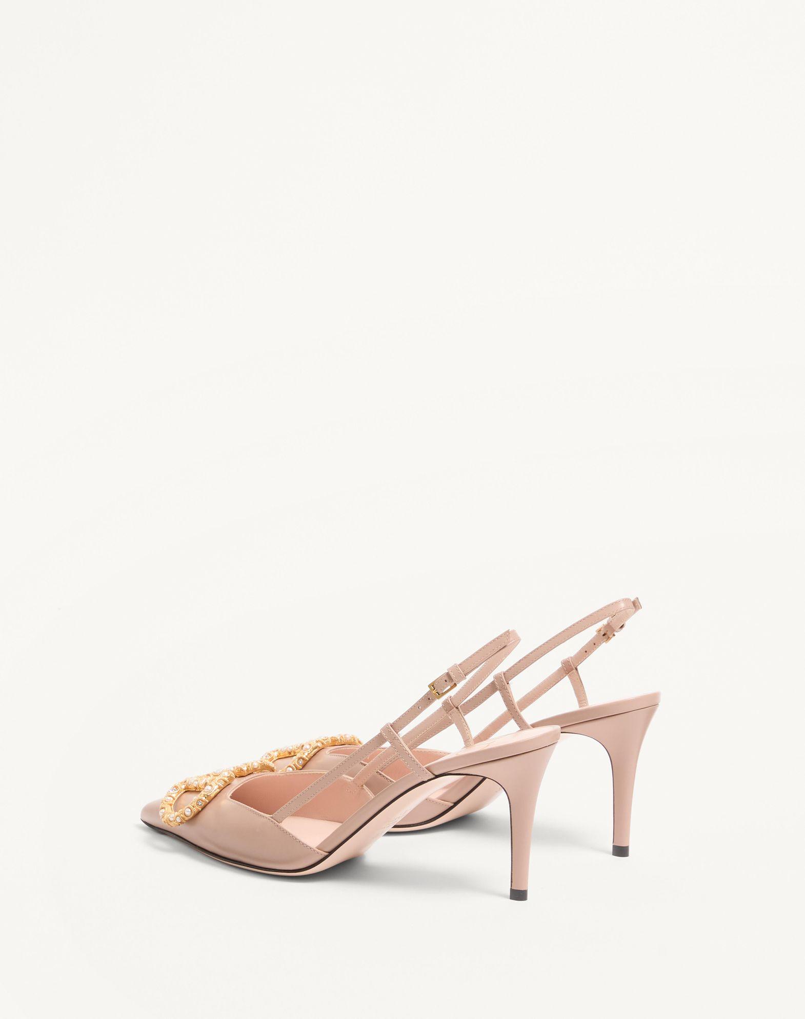Vlogo Signature Slingback Calfskin Pump With Jewel Logo 80Mm Product Image
