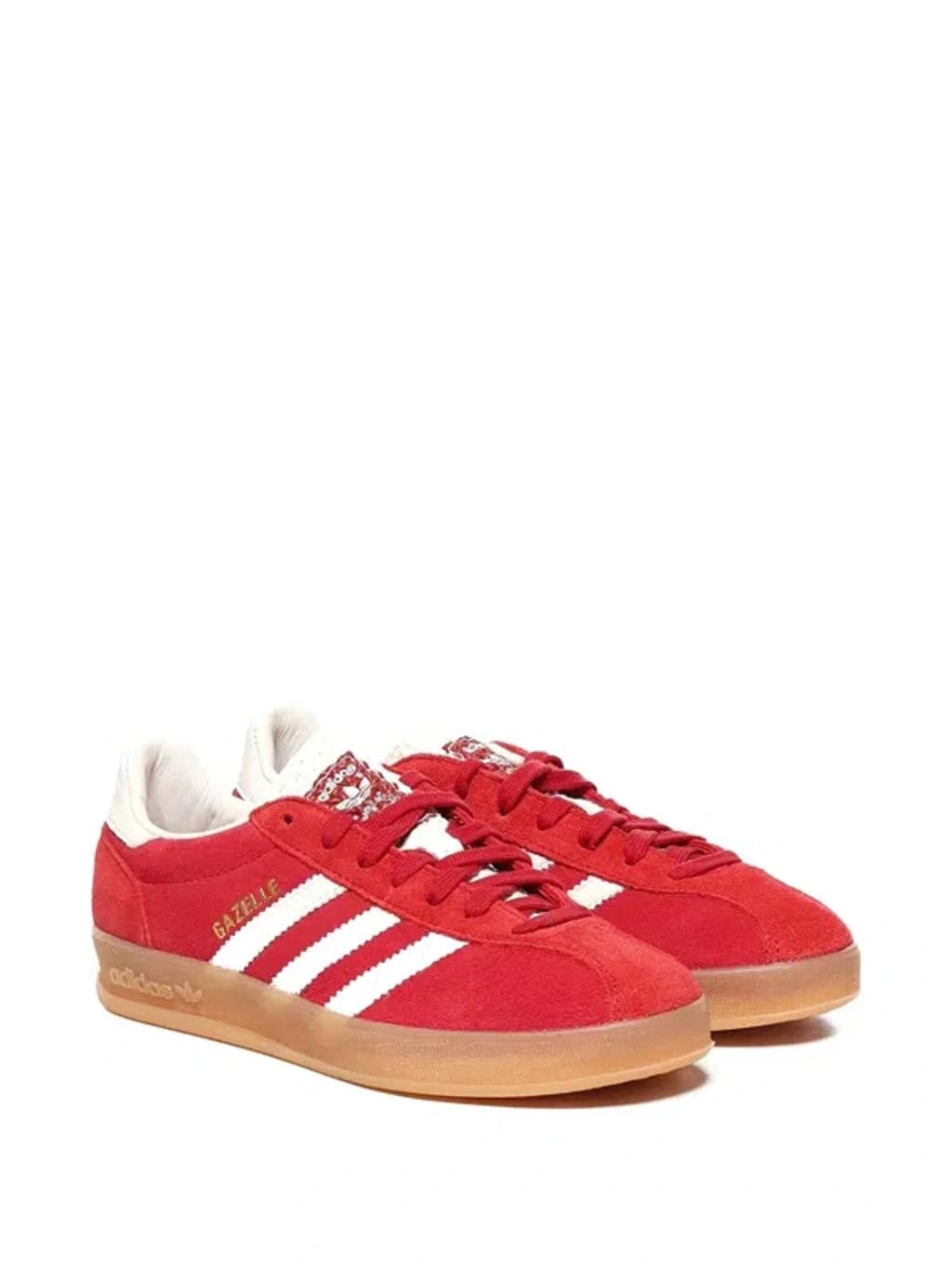 ADIDAS ORIGINALS Gazelle Suede Sneakers With Branded Heel In Red Product Image