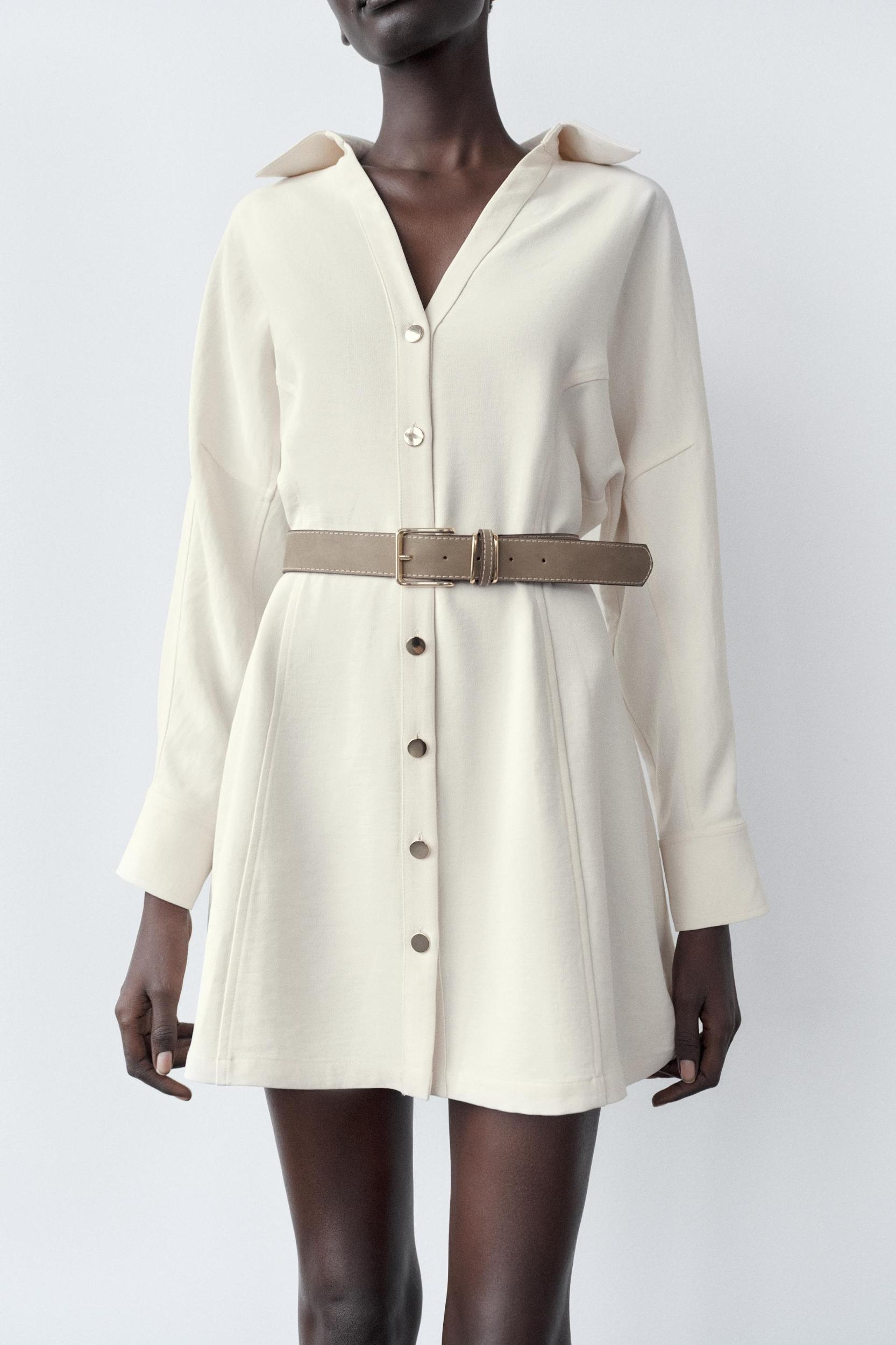 BELTED CREPE MINI DRESS Product Image