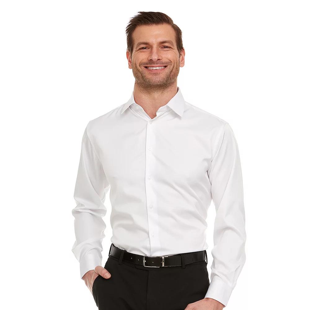 Men's Geoffrey Beene Slim-Fit Sateen Stretch Dress Shirt,  Product Image