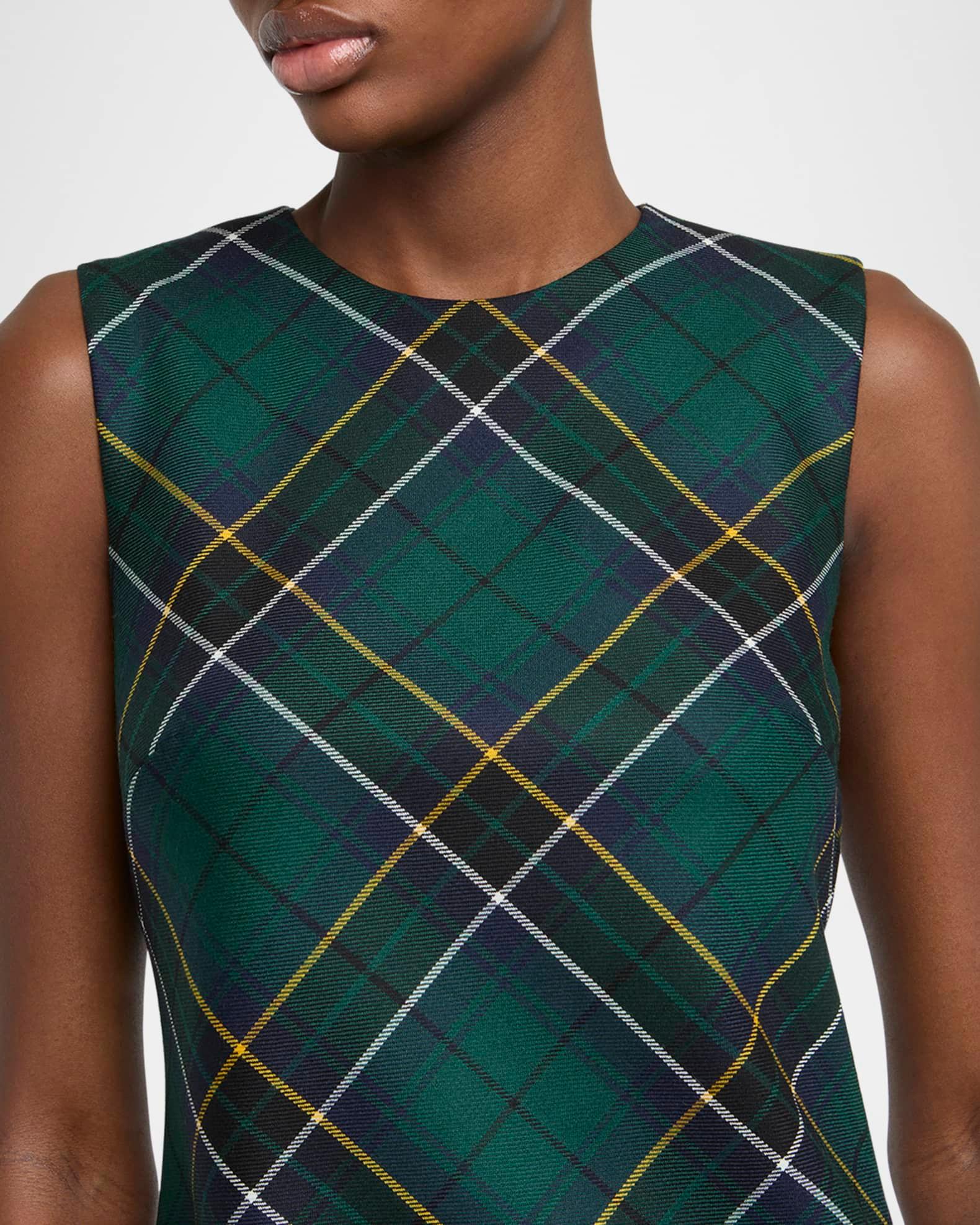 Tartan Sleeveless Flared Mini Dress Product Image