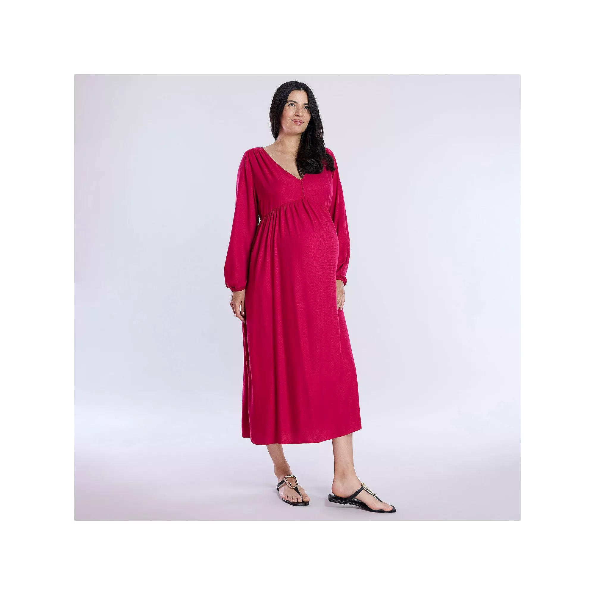 Maternity Motherhood® Button Front Midi Dress, Women's,  Product Image