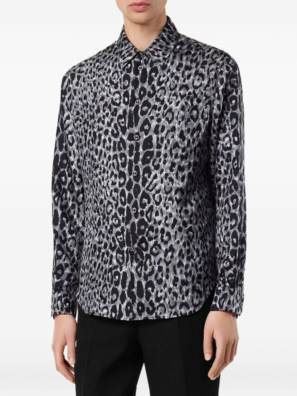 leopard-print silk shirt Product Image