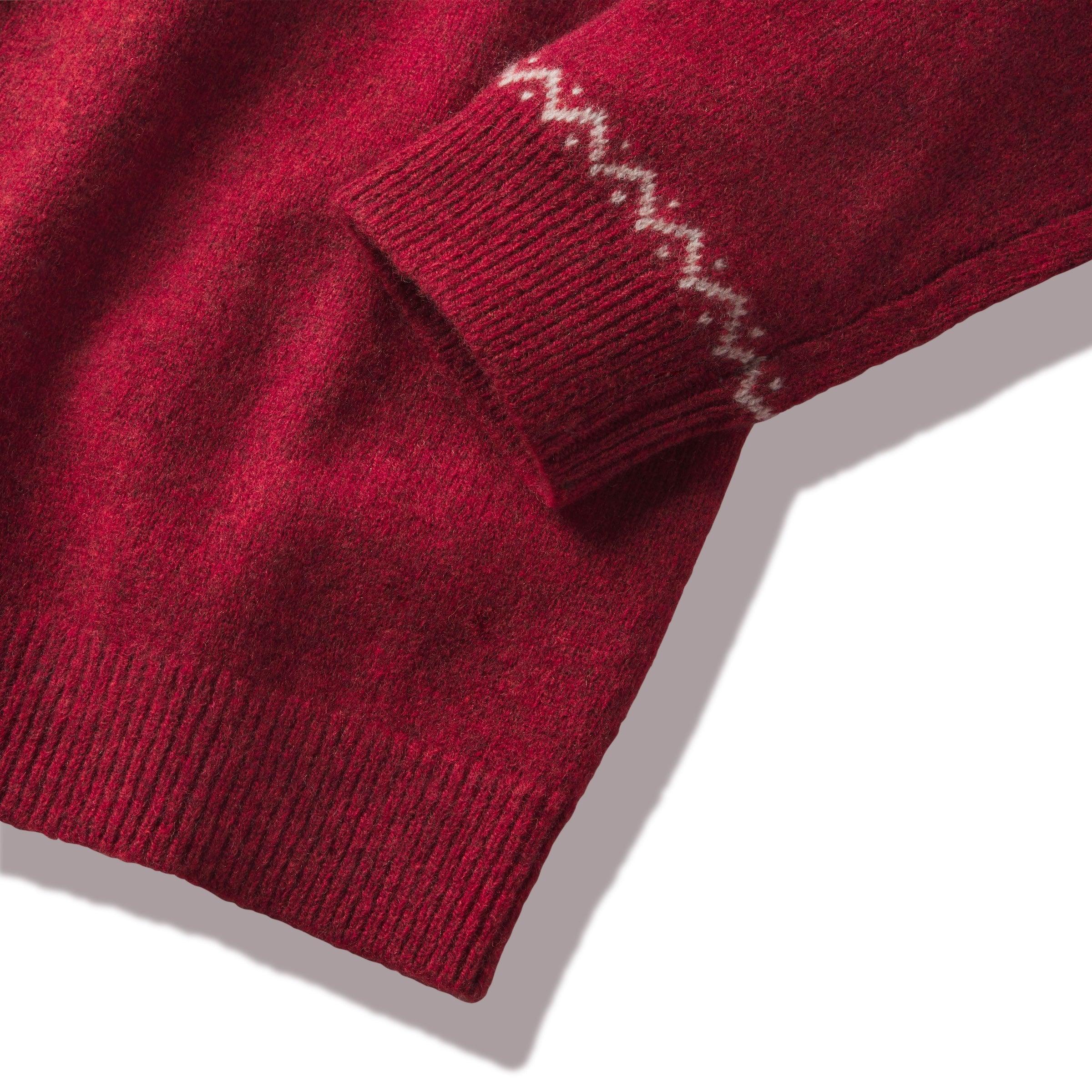 Reindeer Lambswool Sweater Crew - Holiday Red Product Image