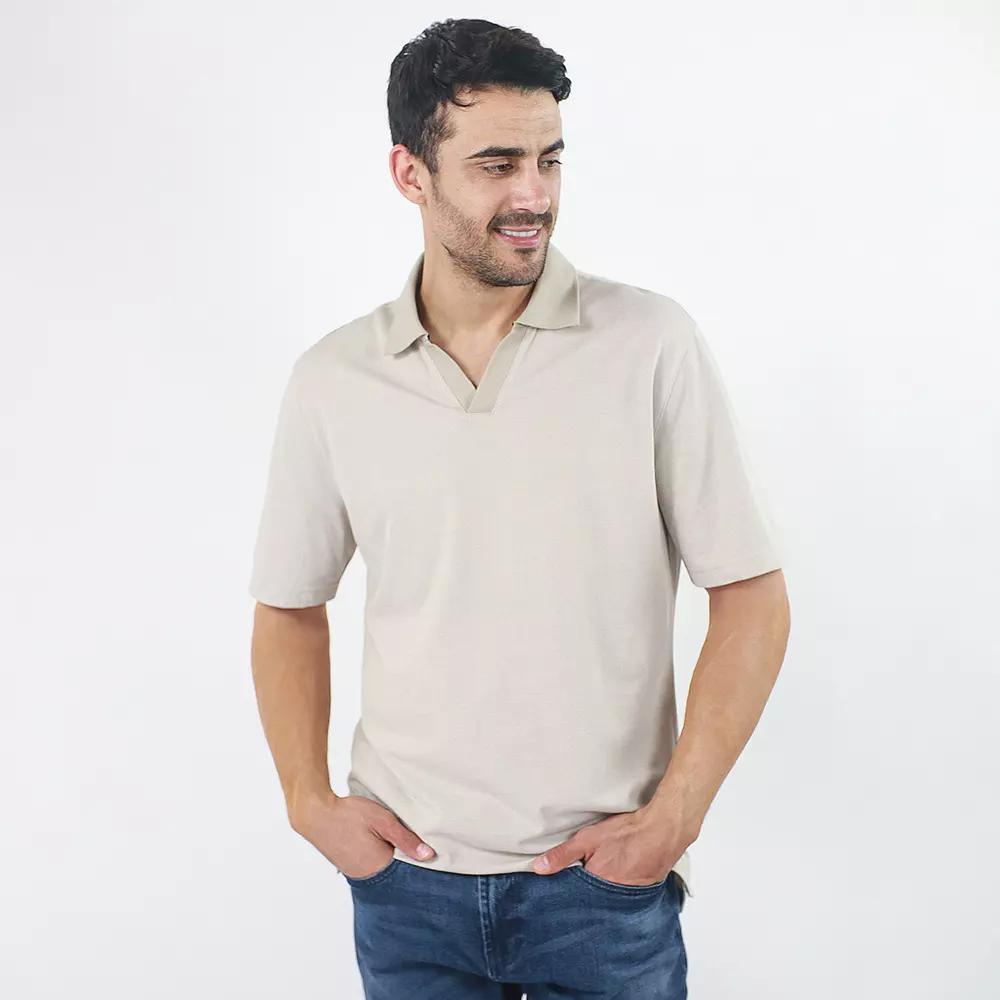 Men's JACHS NY Short Sleeve Lightweight Knit Oxford Polo,  Product Image