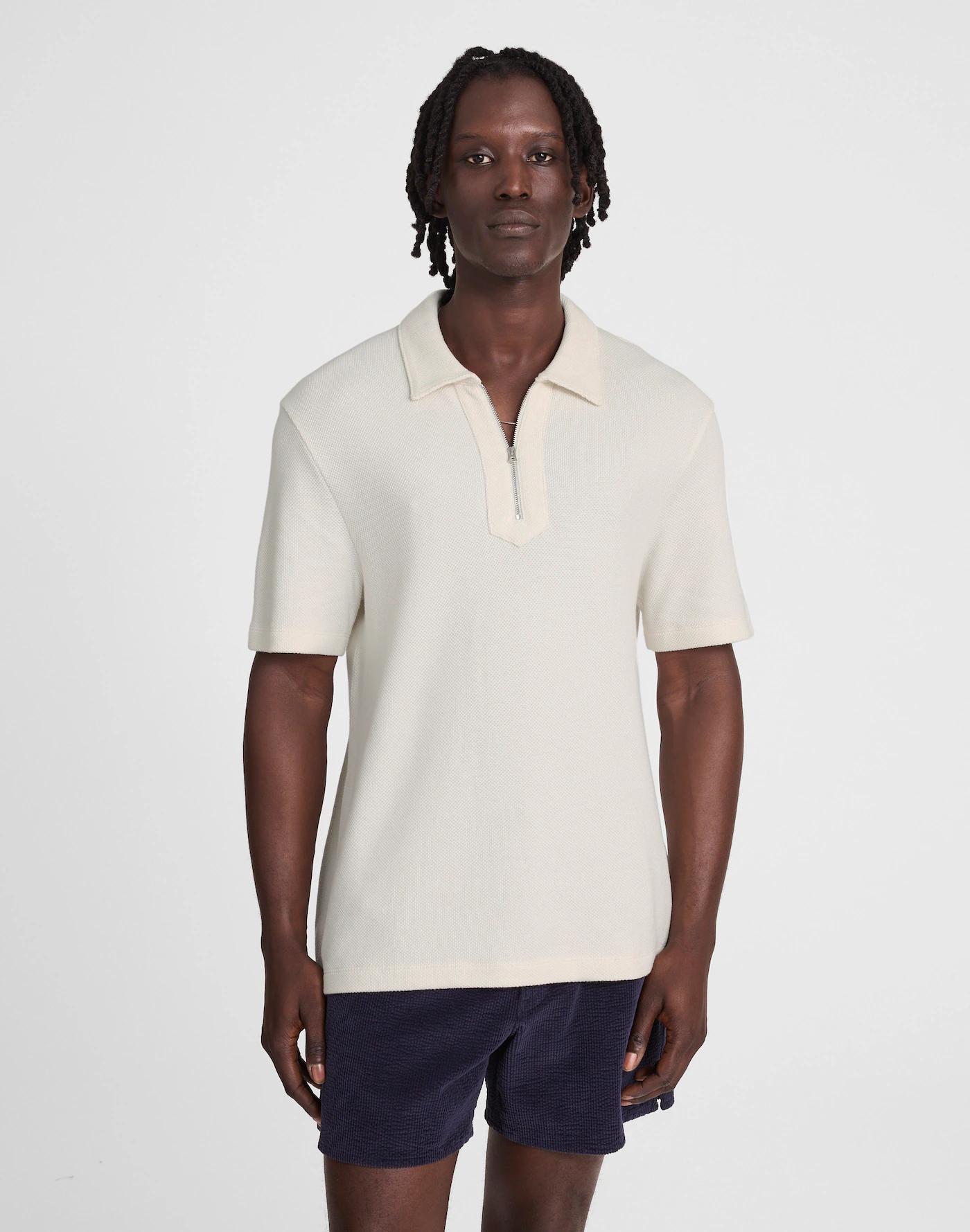 Quarter-Zip Pique Polo Shirt Product Image