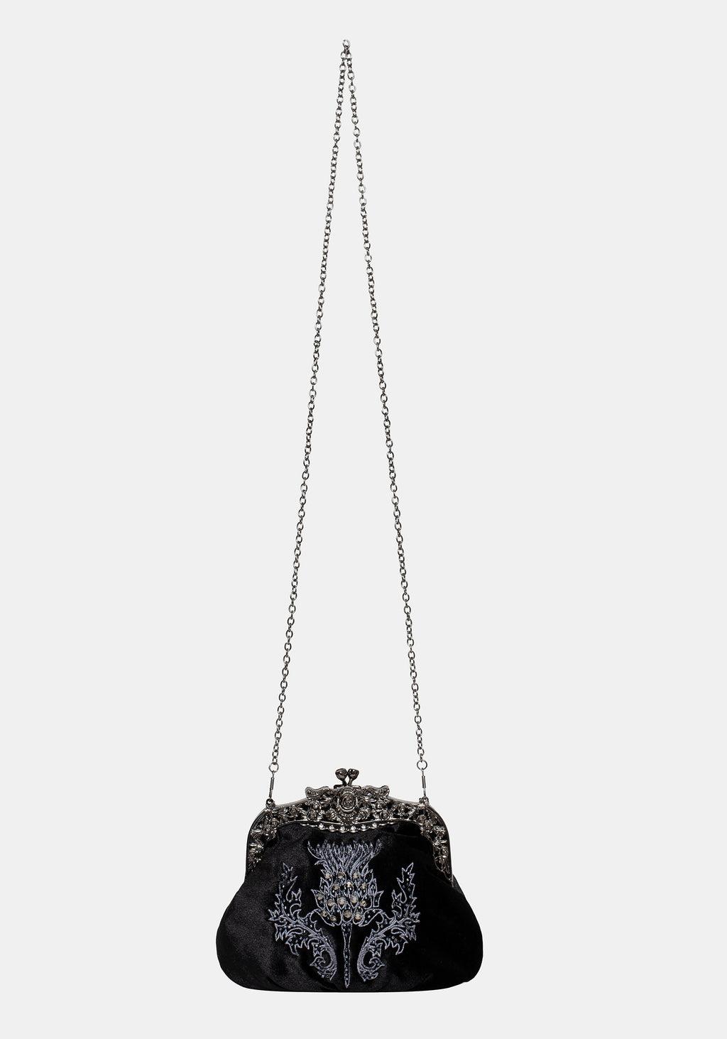 Despair Thistle Beaded Kiss Lock Pouch Bag Product Image