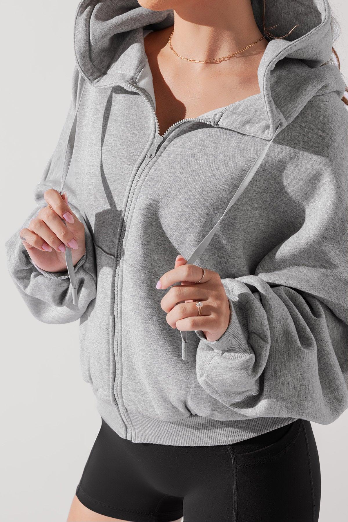Zip Cloud Hoodie - Heather Grey Product Image