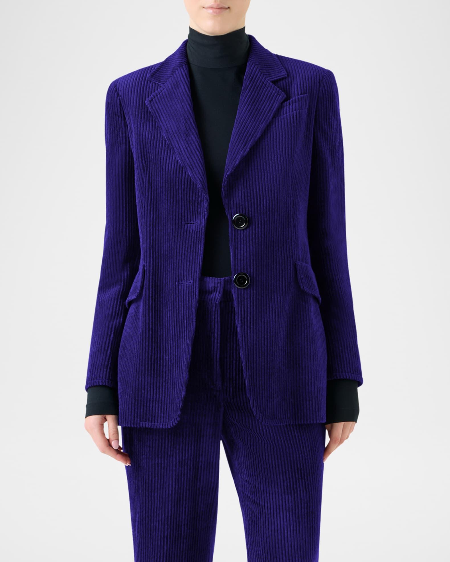 Washed Viscose Corduroy Boyfriend Blazer Product Image