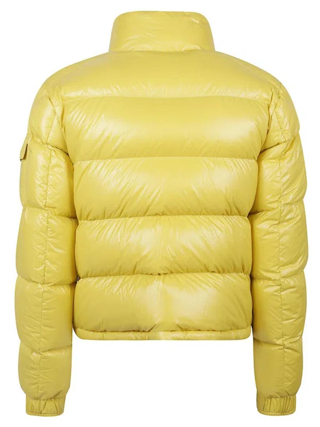 MONCLER Levitha Hooded Short Down Jacket In Yellow Product Image