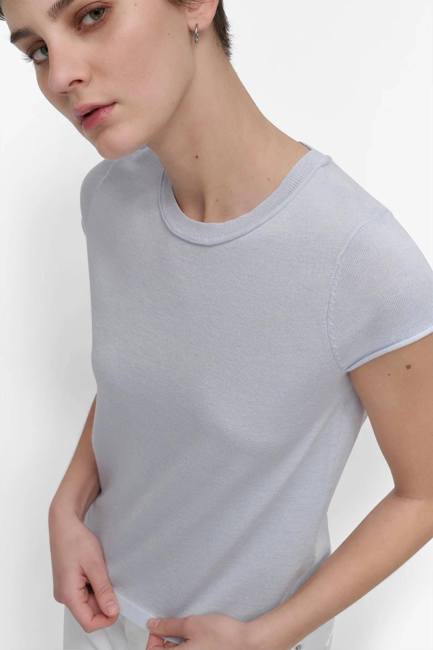 CAP SLEEVE CREW NECK KNIT Product Image