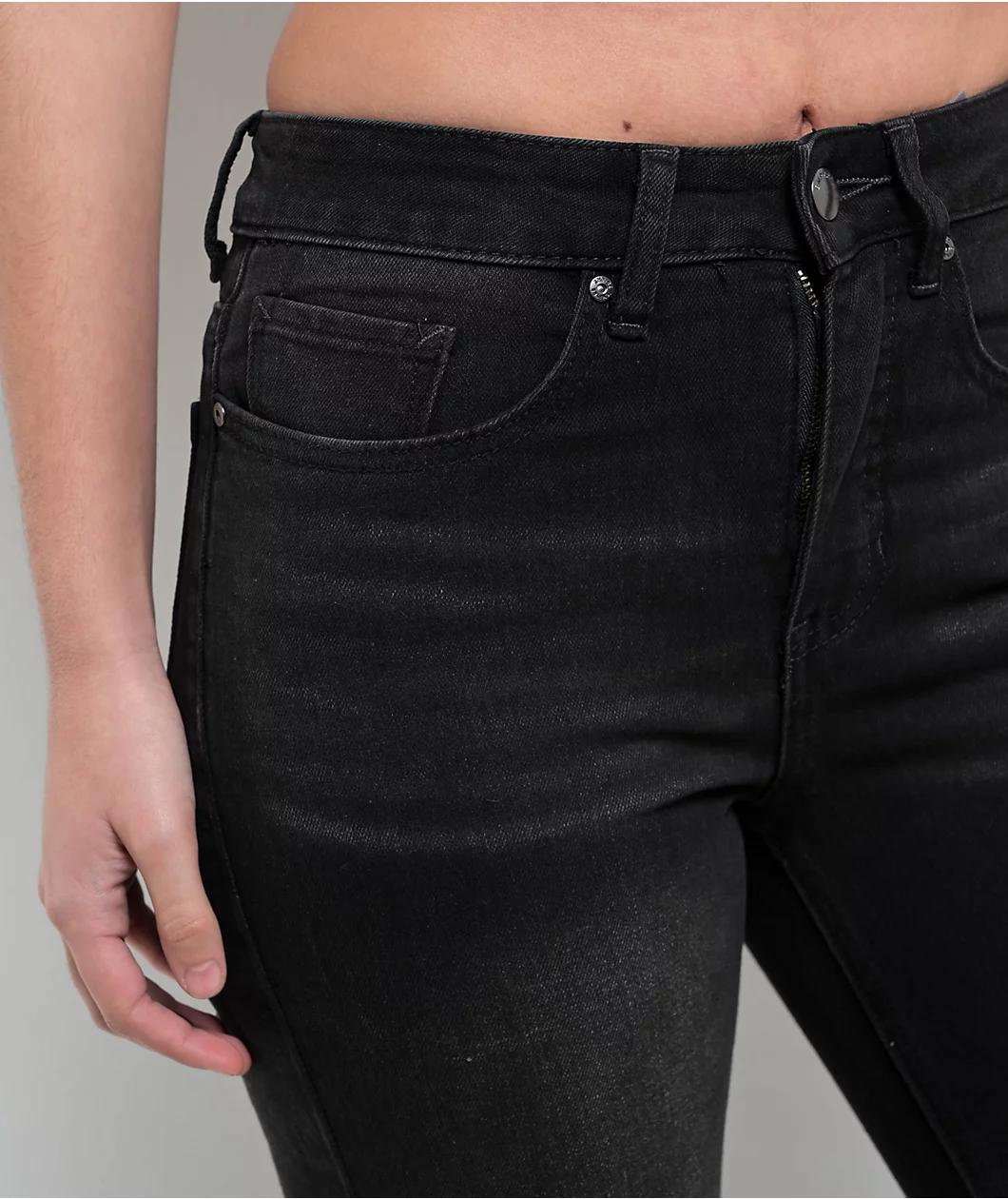 Empyre Glimmer Ozzy Black Wash Mid Rise Flare Jeans Product Image