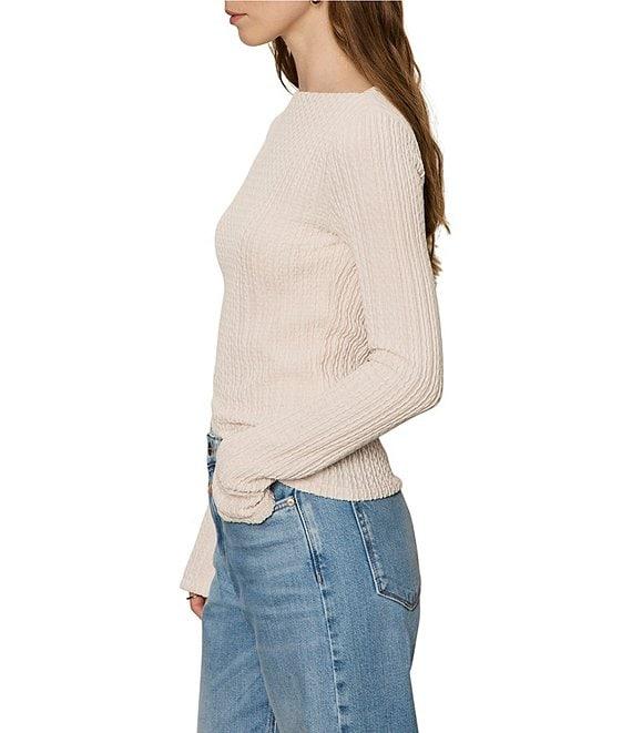 Sanctuary Textured Knit Boatneck Long Sleeve Top Product Image