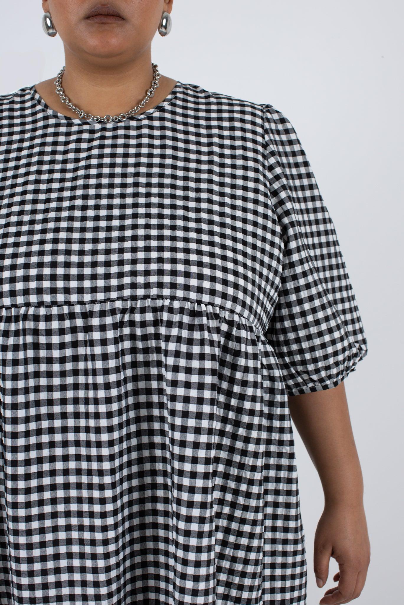Rosemary Dress - Black Check Product Image