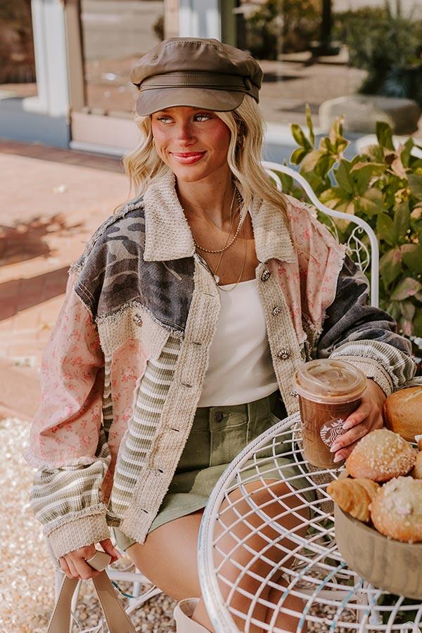 Uptown Chic Faux Leather Cabbie Hat in Cinnamon Product Image