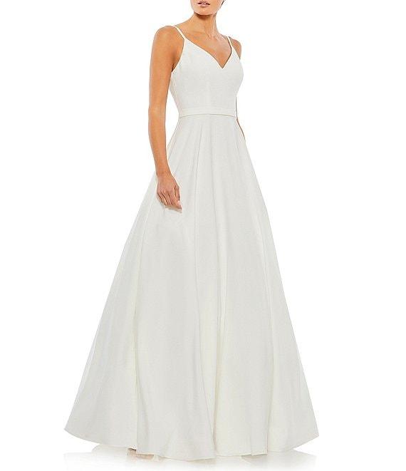 Ieena for Mac Duggal V-Neck Sleeveless A-Line Fully Lined Ball Gown Product Image