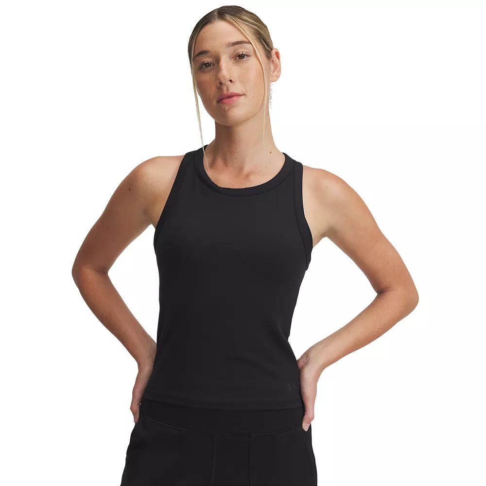 Women's Under Armour Motion High Neck Built-In Bra Tank Top, Size: Small, Black Product Image