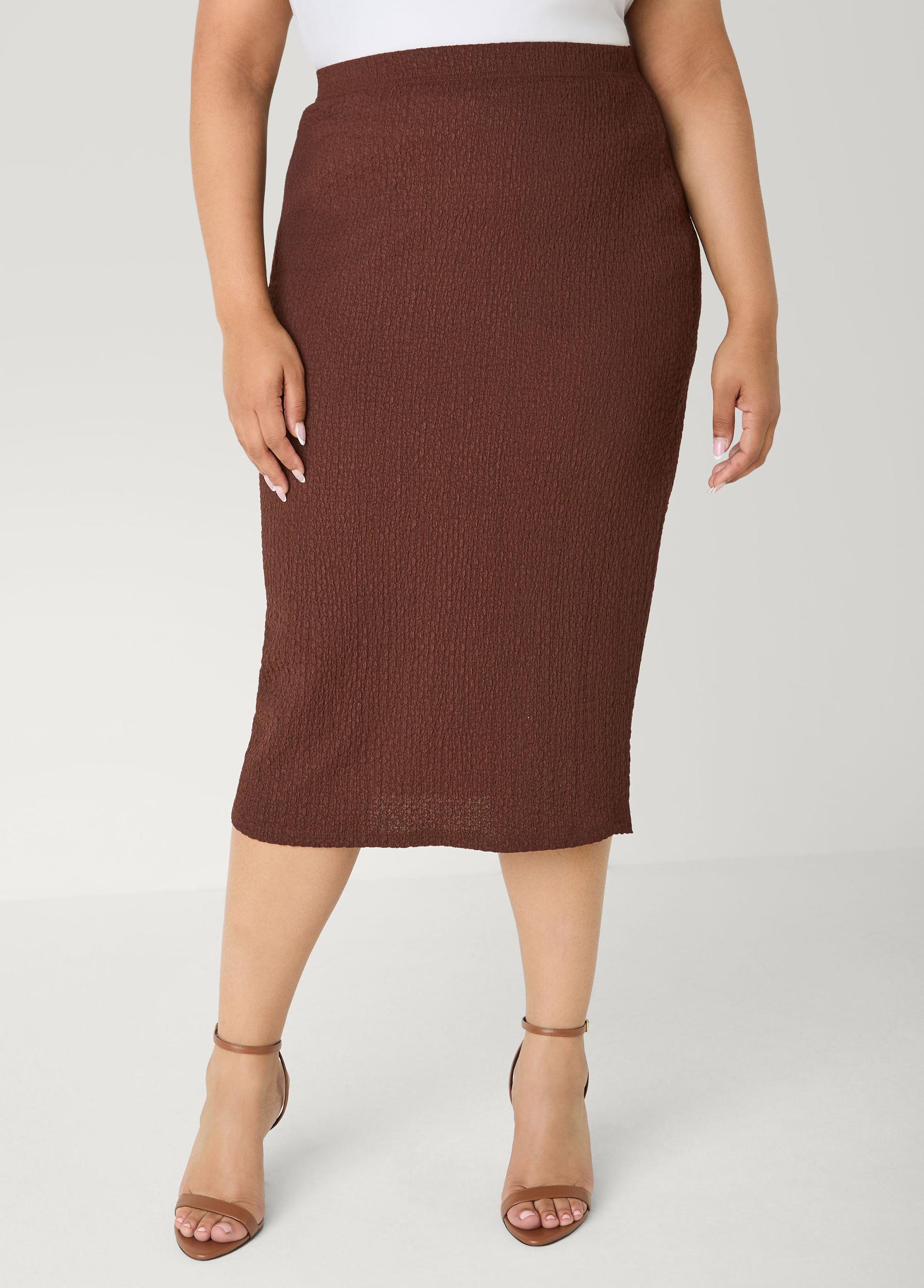Textured Midi Pencil Skirt Product Image